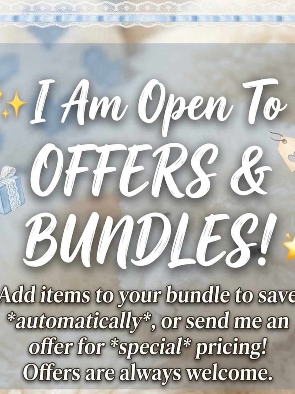 Offers And Bundles Welcome!